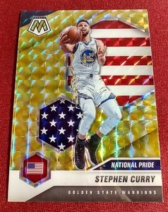 lot 230 image: 2020-21 Mosaic Steph Curry National Pride Card - Mosaic Reactive Yellow
