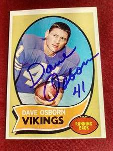 lot 239 image: Hand-Signed Dave Osborn Card