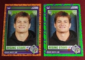 lot 244 image: (2) 2024 Score-A-Treat Drake Maye Rookie Cards - Pumpkins & Bats