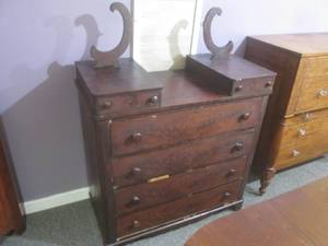 lot 9 image: (LRB) Antique Wood Dresser with 4 M...