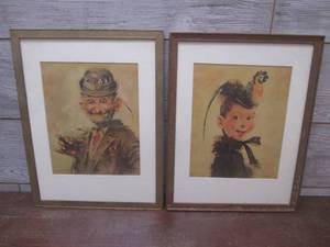 lot 30 image: (LRF) Pair of Vintage Framed Floren...