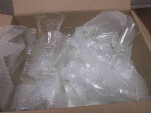 lot 43 image: (LRB) Box of Assorted Stem Glasses...