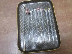 lot 59 image: (LRB) Vintage Glass Swizzle Sticks ...