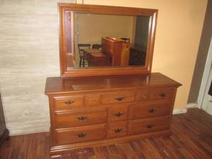lot 6 image: (LRF) 9-Drawer Dresser with Mirror ...
