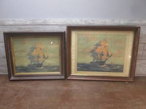 lot 27 image: (LRB) 2 Vintage 1927 Framed Gordon ...