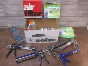 lot 110 image: (K) Assorted Caulk Guns, Window Kit...