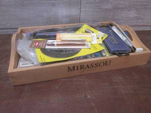 lot 116 image: (K) Wood Tray Full of Assorted Art ...