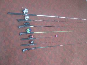 lot 127 image: (LRF) Assorted Fishing Rods and Ree...