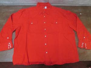 lot 134 image: (K) Red Denim Long Sleeve Snap Fron...