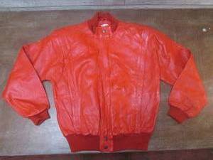lot 161 image: (K) Red Leather Jacket Size 40...