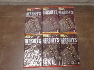 lot 200 image: (K) 6 Giant 25pc Hersheys Dark Choc...