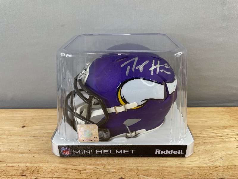 lot 24C image: Percy Harvin and Stefon Diggs Autographed Minnesota Vikings NFL Football Mini Helmet I