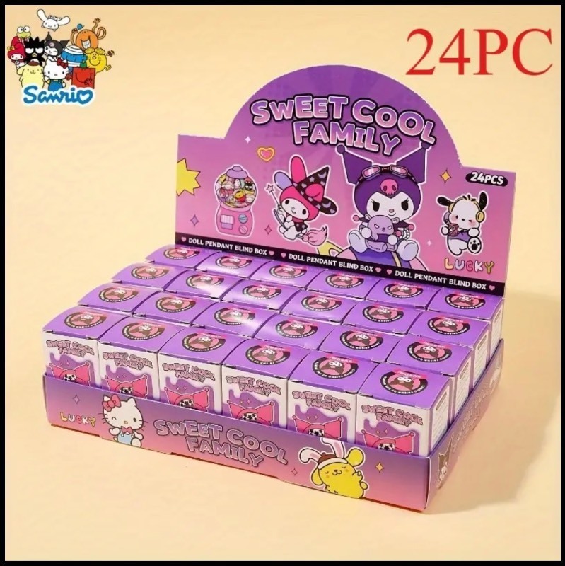 lot 20H image: Sanrio Hello Kitty and Friends 24 Figurine Keychain Mystery Sweet Cool Family with Display Box - Brand New