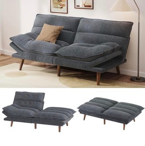 Futon Sofa Bed, 66", Corduroy Futon Couch with Adjustable Backrest & Armrests, Loveseat Convertible Sleeper Sofa Couches for Small Apartments, Study Room, Office, Asphalt Grey $219.99 Retail - New *L