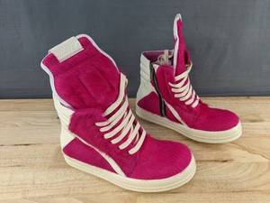 lot 2D image: Rick Owens Geobasket High Top Shoes Hot Pink Womens Shoes, Size US 8.5, EU 40 - New A