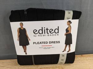 lot 40D image: Edited by Remi Bader Pleated Dress XL Black - Brand New