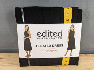 lot 100D image: Edited by Remi Bader Pleated Dress Size M, Black - Brand New