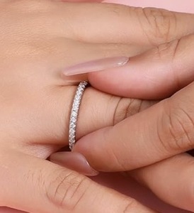 lot 63D image: Moissanite 925 Sterling Silver, 0.3 total CT, Size 6.5 Ring - Brand New