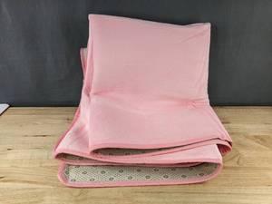 lot 544 image: Pink Play Mat Solid Pink with White Floral Dot Pattern - Brand New