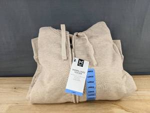 lot 325 image: Members Mark Sherpa Lined Hoodie in Cream, Large - Brand New