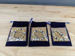 lot 314 image: 3 Sunflower Beaded Bracelets - Brand New