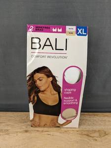 lot 329 image: 2 Bali Comfort Revolution Wirefree Bras XL, White and Nude - Brand New