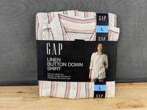 lot 166D image: GAP Linen Button Down Womens Shirt, Large $70 Retail - Brand New