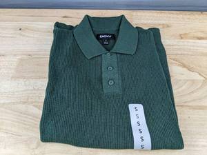 lot 103D image: DKNY Short Sleeve Pullover, Mens Size Small. Green, $89.50 Retail - Brand New