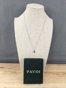 lot 374 image: Pavoi Initial P Necklace 18 Chain, Silver - Brand New