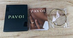 lot 376 image: Pavoi 14K Yellow Gold Plated Bangle Bracelet - Brand New