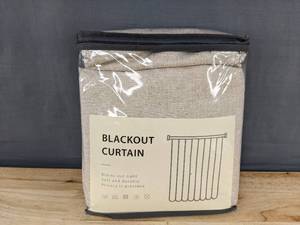 lot 502 image: 2 Blackout Curtains - Natural Linen 50 x 96 - Brand New