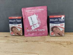 lot 530 image: 240 Sleep Sloth Mouth Tape Strips and 30 Piece Queen Tape - Brand New