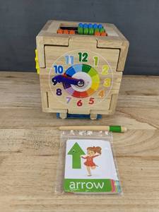 lot 566 image: Wooden Activity Cube for Kids - Brand New