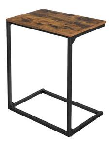 lot 579 image: 2 End Tables, Brown Wood Inspired Top with Black Metal Frame - New L