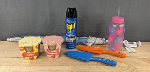 lot 583 image: Raid Flying Insect Spray & Tomato & Watermelon Grow Kits & Flowered Tumbler and More - Brand New