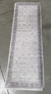 lot 313 image: Anti Fatigue Mat 60x20 Runner - Grey Ornate Pattern