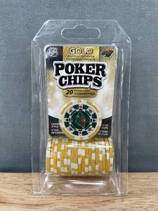 lot 13A image: Minnesota Wild NHL Hockey Gold Collectors Edition Casino Style Poker Chips, Pack of 20 - Brand New
