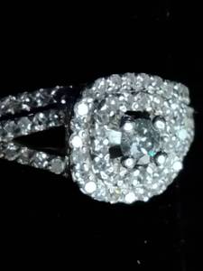 Round-Cut Diamond Cushion-Shaped Double Halo Bridal Set 3/4 ct tw 14K Sterling Sliver Size 5.75