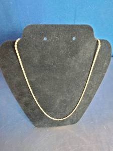 lot 29 image: Tiara 14K Gold Over Sterling Silver 2.25mm 24 Rope Chain Necklace