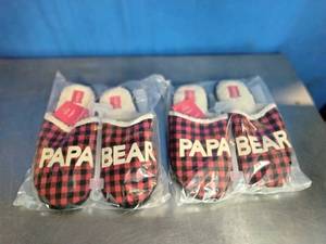 lot 4 image: 2 Pair Mens (910) Papa Bear Buffalo Check Plaid Clog Slippers