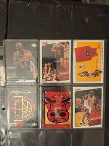 lot 244 image: Collection of Michael Jordan basketball trading cards, primarily from the 1994 Upper Deck Decade of Dominance insert set.
