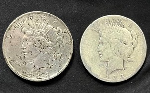 lot 17 image: Pair of 1923 Peace Dollars