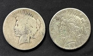 lot 18 image: Pair of 1926 Peace Dollars