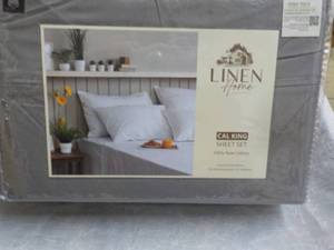 lot 51 image: Linen Home Cal King Cotton Sheets S...