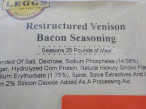 lot 102 image: 12 oz bag Restructured Venison Baco...