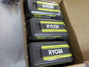 lot 118 image: 3 Ryobi 40V Lithium Batteries...