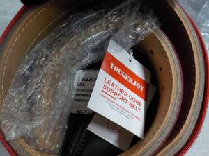 lot 128 image: Tougerjoy Leather Core Support Belt...