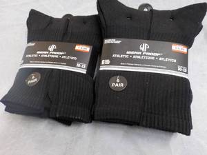 lot 184 image: 12 pair Wear Proof Black Athletic S...