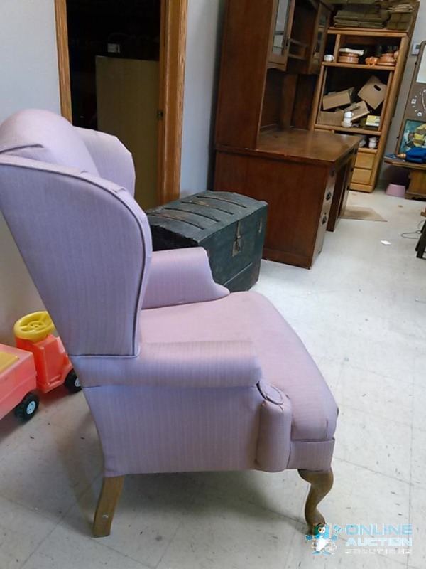 Beautiful Vintage Pink Wing Back Chair