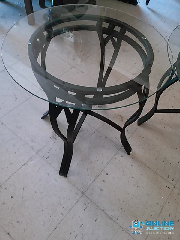 Brand New Glass Top Metal Base Ashley Furniture Coffee And End Table Set